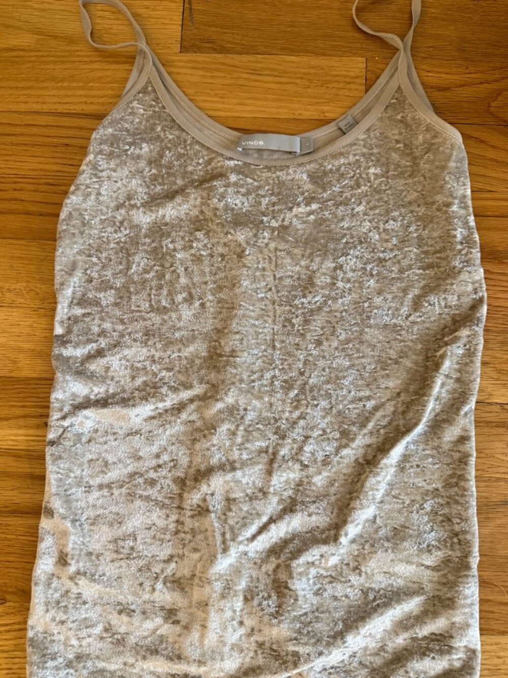 Vince Velvet Camisole Tank Top Small Champagne